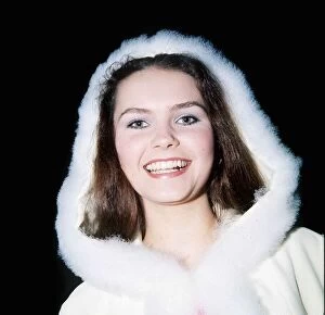 Images Dated 28th February 1973: Fiona Fullerton actress in white fur trimmed hood msi