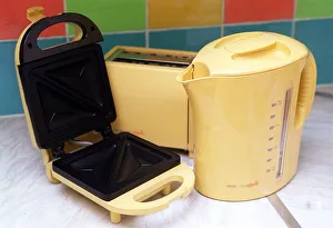 Yellow Prints: Fiona Manns kitchen Room for Improvement after shot October 1998 yellow toaster