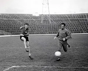 Fiorentina goal getter Aurelio Milani slams a shot at goal during training at Hampden