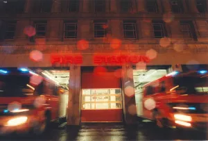 Fire engines rush out of Pilgrim Street fire station in Newcastle on an emergency call