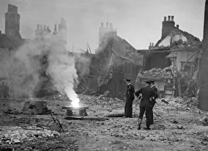 Fire Fighters Prints: Fire Fighters Demonstration in ARP (Air Raid Precaution) in Hull