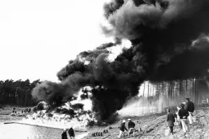 Forest Prints: Firefighters attend a training session in the North East dealing with boat