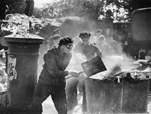 Post Box Prints: Fireman wearing their Second front'commando berets assisted local members of