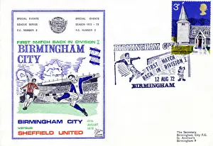 First Day cover of Birmingham v Sheffield United league match