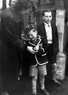 Crying Collection: First day at school for John Ferguson, aged 5. 26th August 1954