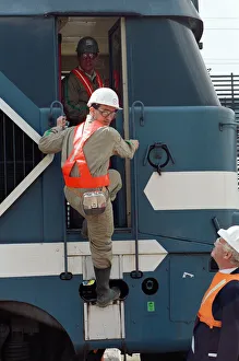 01520 Prints: The first Eurostar test train hauled through the Channel Tunnel from France to Britain