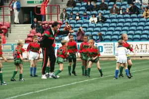 The first Huddersfield Giants home game at McAlpine stadium. Deighton Juniors