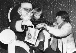 The first meeting with Santa was all a bit too much for little Michael Edwards