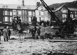 Coast Prints: First portion of concrete is laid for the new sea wall at Barmouth 13th September 1930