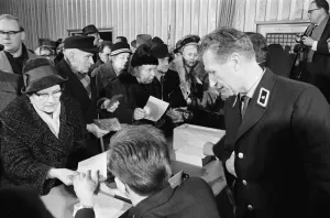 For the first time since its erection, the Berlin Wall is opened for border crossings for