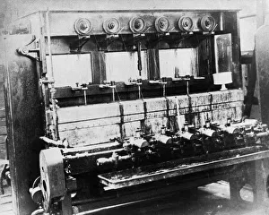 Textiles Prints: The first viscose yarn spinning machine installed at Courtaulds main works in Coventry in