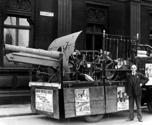 00421 Prints: A First World War artillery gun was among a lorry load of scrap metal which toured