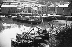 00868 Collection: Fishing boats in the inner harbour, Mevagissey July 1939