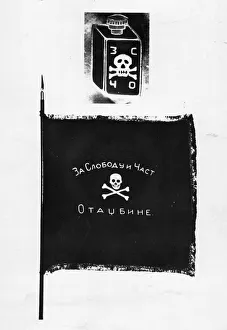 The flag of General Milhailovitchs famous Chetnik'guerrilla army