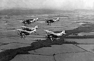 Propellor Prints: Two flights of Armstrong Whitworth Siskin fighter aircraft