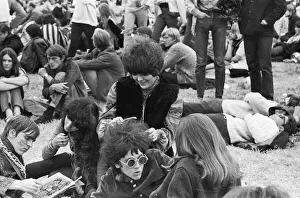 01073 Prints: Flower People at the 1967 National Jazz and Blues Festival at Royal Windsor Racecourse