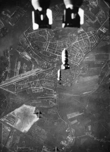 Holland Prints: US Flying Fortresses attack Rotterdam shipyards and dock installations