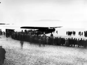 Flying from Ireland to U. S. A. At dawn (June 24th) Major Kingsford Smith
