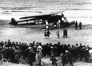 Flying from Ireland to U. S. A. At dawn (June 24th) Major Kingsford Smith