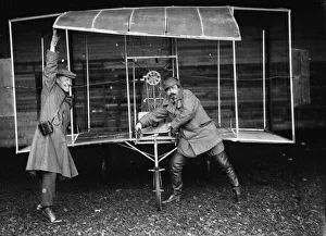 A flying machine built by Mr E Mines, an engineer, at a Doncaster flying meeting in 1909