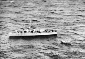 Rescued Prints: Flying Officer Ghesher and other crew of a destroyed Warwick rescue plane being picked up