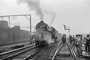 Tracks Prints: The Flying Scotsman steam locomotive pictured leaving Liverpool for Derby