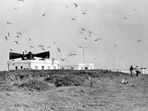Navigation Prints: The Fog Horn on Flat Holm Island (Ynys Echni) in the Bristol Channel 5th October 1973