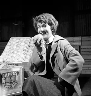 Food: Fruit: Oranges: Orange testers at Surrey Docks. March 1958 A658-009