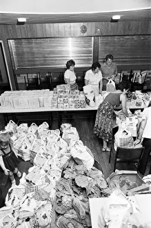 Miners Prints: Food parcels being packed and distributed by the miners wives at the Community Hall