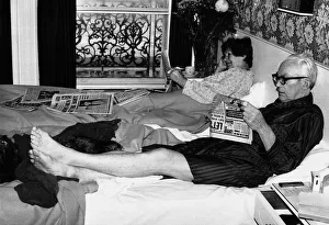 Dizzy Prints: Foot and Dizzy Michael Foot Labour Party Leader seen here with his wife and dog