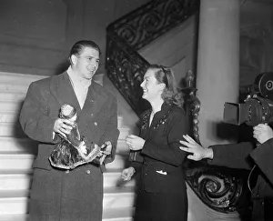 Football Ferenc Puskas (centre) seen here attending a Hungarian Sports Exhibition in