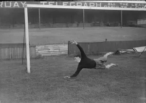00228 Prints: Football George Thompson Scunthorpe goalkeeper seen here training circa 1950
