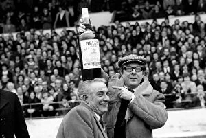 Images Dated 11th January 1975: Football. Luton F. C. vs. Chelsea F. C. Harry Haslam has his manager of month Scotch