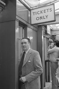 Football manager Jock Stein outside Highbury Stadium, for talks with Leeds United about