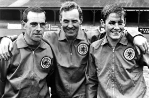 Football Manager of Scotland Bobby Brown with Jim McCalliog during a training session