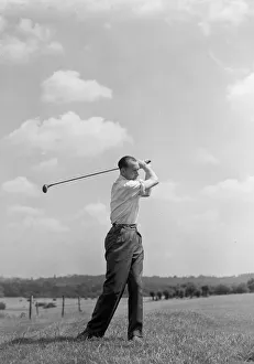 00228 Prints: Football Ron Burgess Swansea Town footballer seen here on the golf course