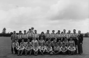 Football Southampton F. C. pose for a team picture Circa 1950 Easson Trainer