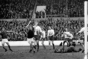 Football: West Ham vs. Burnley F. C. Alan Taylor, turns away hands raised