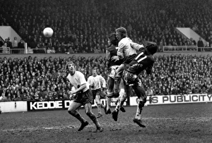Football: West Ham vs. Burnley F. C. Burnleys Billy Ingham gets sandwiched between