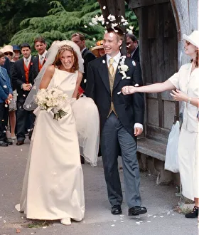 Footballer Graeme Le Saux with wife Marrianna Le Saux after getting married