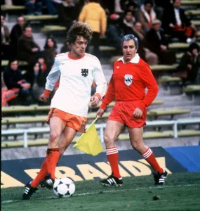 Officials Prints: Footballer Johnny Rep of Holland during the World Cup 1978 match against