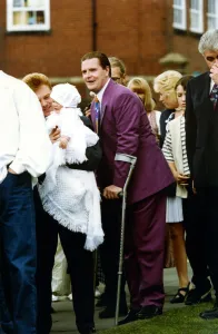 Footballer Paul Gascoigne - Gazza Paul Gascoigne attends the christening of his