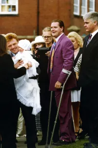 Footballer Paul Gascoigne - Gazza Paul Gascoigne attends the christening of his
