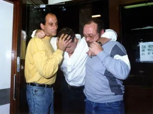 Footballer Paul Gascoigne - Gazza A worse for wear Paul Gascoigne is helped