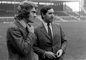 Perm Prints: Footballer Ted McDougall stands beside his new manager Frank O
