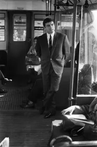 00803 Prints: Footballer Terry Venables on his way to work using public transport in London