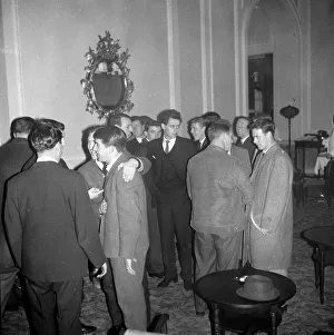 Strike Prints: Footballers meet in a London Hotel to discuss the threaten strike action