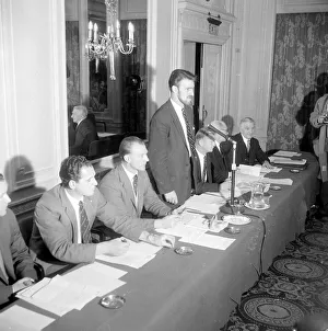 Footballers meet in a London Hotel to discuss the threaten strike action