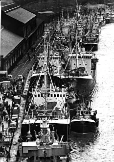 Foreign fishing boats tied up at the Newcastle Quayside seeking shelter from the gales