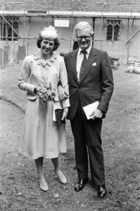 Foreign Office Minister Douglas Hurd took time off from the Falklands crisis to marry his